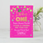 Invitation Lucky One Girl First Birthday St Patrick's Day (Debout devant)
