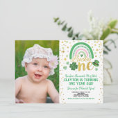 Invitation Lucky One Girl First Birthday St Patrick's Photo (Debout devant)