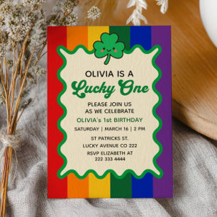 Invitation Lucky One Joli Trèfle 1er Anniversaire de la Saint