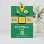 Invitation Lucky One Premier Enfant Shamrock (Debout devant)