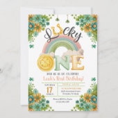 Invitation Lucky One Rainbow Sunflower premier anniversaire (Devant)