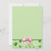 Invitation Lucky One rose et vert Premier anniversaire (Dos)