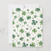 Invitation Lucky One | Saint-Patrick 1er Anniversaire (Dos)