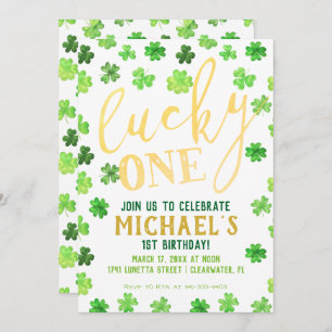 Invitation Lucky One  Saint Patrick's Day 1er Anniversaire