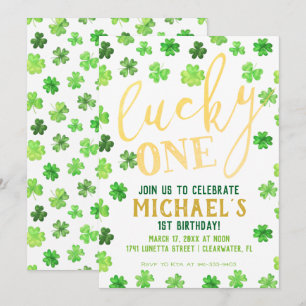 Invitation Lucky One   St. Patrick's Day 1er anniversaire