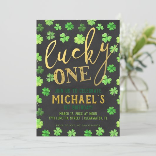 Invitation Lucky One | St. Patrick's Day 1er anniversaire (Debout devant)