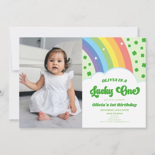 Invitation Lucky One St. Patrick's Day 1er Anniversaire (Devant)