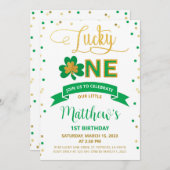 Invitation Lucky One St. Patrick's Day 1er Garçon Anniversair (Devant / Derrière)