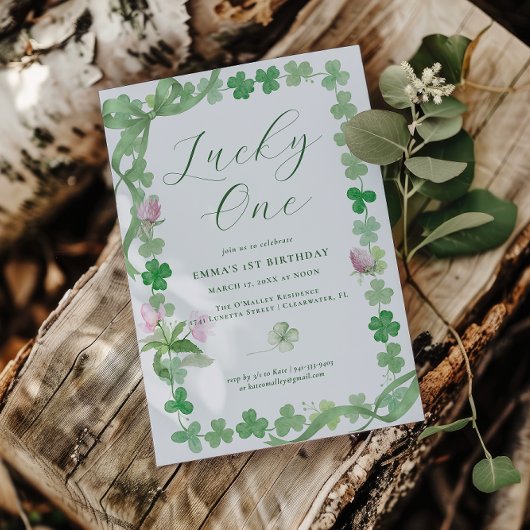 Invitation Lucky One | St. Patrick's Day 1st Birthday