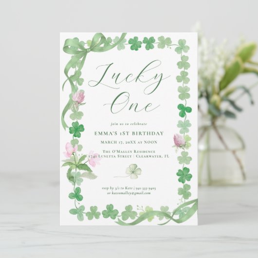 Invitation Lucky One | St. Patrick's Day 1st Birthday (Debout devant)