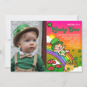 Invitation Lucky One St.Patrick's Day 1st Birthday Photo (Devant)