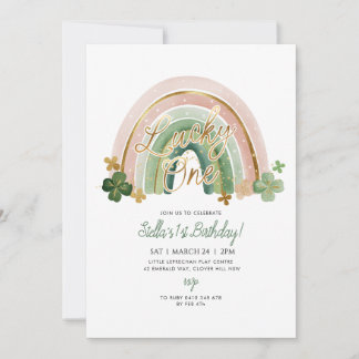 Invitation Lucky One! St Patrick's Day 1st Birthday Rainbow