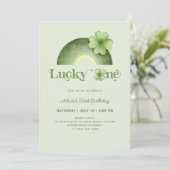 Invitation Lucky One St. Patrick's Day Arc-en-ciel 1er annive (Debout devant)