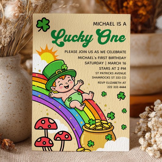 Invitation Lucky One St.Patrick's Day Fête d'anniversaire 1èr