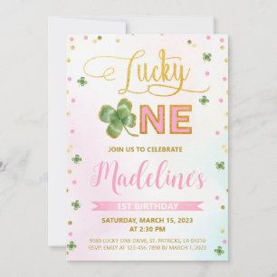 Invitation Lucky One St. Patrick's Day Fille 1er anniversaire