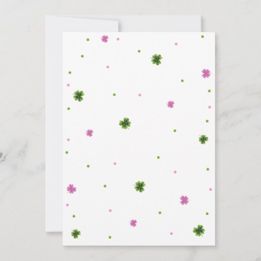 Invitation Lucky One St. Patrick's Day Fille premier annivers (Dos)