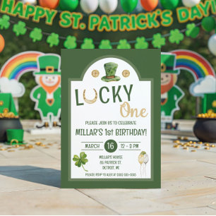 Invitation Lucky One, St. Patrick's Day First Birthday Party