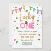 Invitation Lucky One St. Patrick's Day Girl First Birthday (Devant)