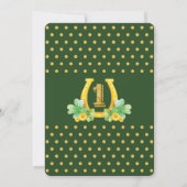 Invitation Lucky One St. Patrick's Day Shamrock 1er anniversa (Dos)