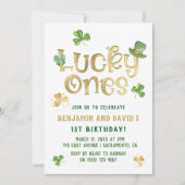 Invitation Lucky One | St Patrick's Day Twin First Birthday (Devant)