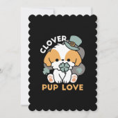 Invitation Lucky Pup with Clover - St. Patrick's Day Cadeau (Devant)