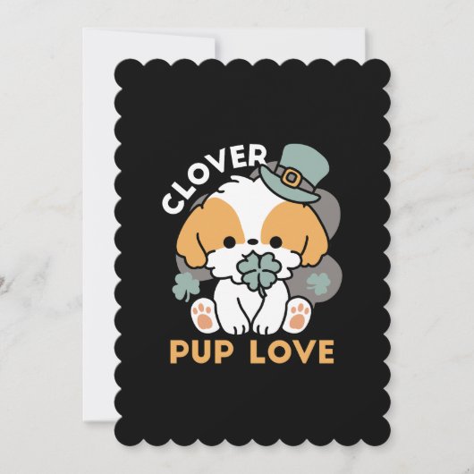 Invitation Lucky Pup with Clover - St. Patrick's Day Cadeau (Devant)