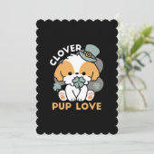 Invitation Lucky Pup with Clover - St. Patrick's Day Cadeau (Debout devant)