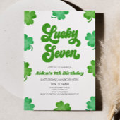 Invitation Lucky Seven Green Clover 7e fête d'anniversaire