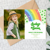 Invitation Lucky Seven Rainbow Clover 7e fête d'anniversaire
