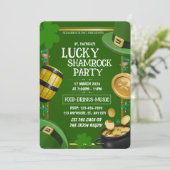 Invitation Lucky Shamrock Party St. Paddy's Day Customizable (Debout devant)