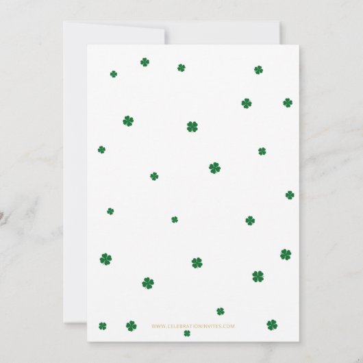 Invitation Lucky Shamrock Rainbow St Patrick Boy anniversaire (Dos)