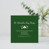 Invitation Lucky ShamrocksSt. Patrick's Day Party Green (Debout devant)