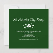 Invitation Lucky ShamrocksSt. Patrick's Day Party Green (Devant)