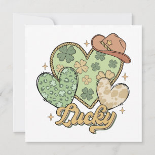 Invitation Lucky Western Jour de la Saint Patrick Shamrock de