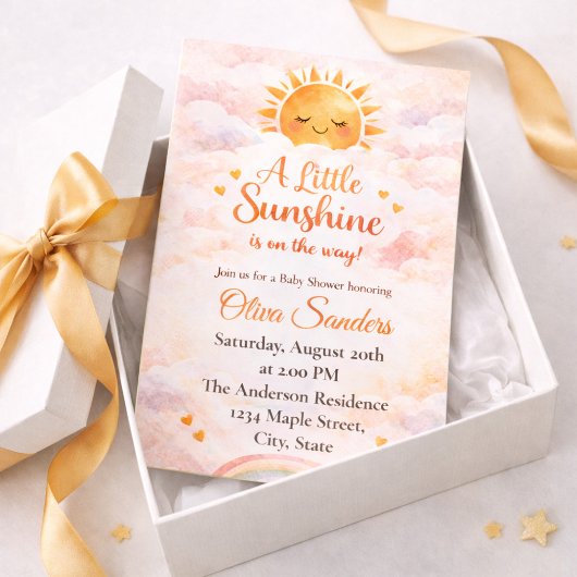 Invitation Lueur d'arc-en-ciel Bébé Soleil Style