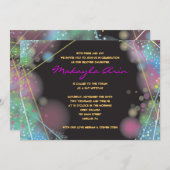 Invitation LUEUR de laser dans l'invitation FONCÉE de bat (Devant / Derrière)