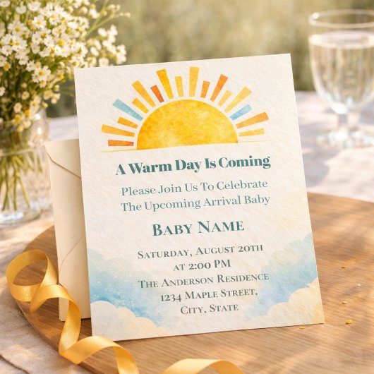 Invitation Lueur de soleil à l'horizon doux