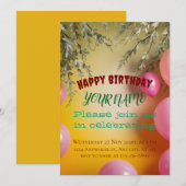 Invitation Lueur Dorée : Une Célébration Fantastique Florissa (Devant / Derrière)