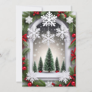 Invitation 🎄 Lueur festive de la fenêtre de Noël ❄️ Affichag