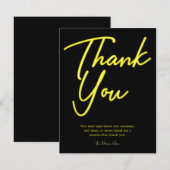 Invitation Lueur Jaune Néon Merci (Devant / Derrière)