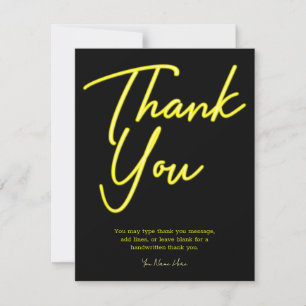 Invitation Lueur Jaune Néon Merci