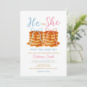 Invitation Lui ou elle a crêpé Genre Révéler Rose et Bleu Bow (Debout devant)