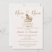 Invitation Lui ou Elle Bébé Poussette Genre Révéler Invitat (Devant)