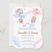 Invitation Lui ou elle Bleu ou rose Genre Reveillez Invitatio (Devant)