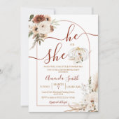 Invitation Lui ou Elle Boho Arch Citrouille Genre Reveillez I (Devant)