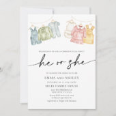 Invitation Lui ou Elle Boho Vêtements Genre Reveillez Invitat (Devant)