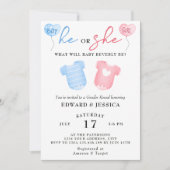 Invitation Lui ou elle Ce qui sera bébé sera bleu rose minima (Devant)