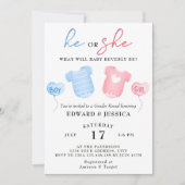 Invitation Lui ou elle Ce qui sera bébé sera bleu rose minima (Devant)