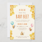 Invitation Lui ou elle ce qui va bébé Bee Genre Reveal Party (Devant)