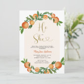 Invitation Lui ou Elle Citrus Orange Verdure Sexe Révélation (Debout devant)